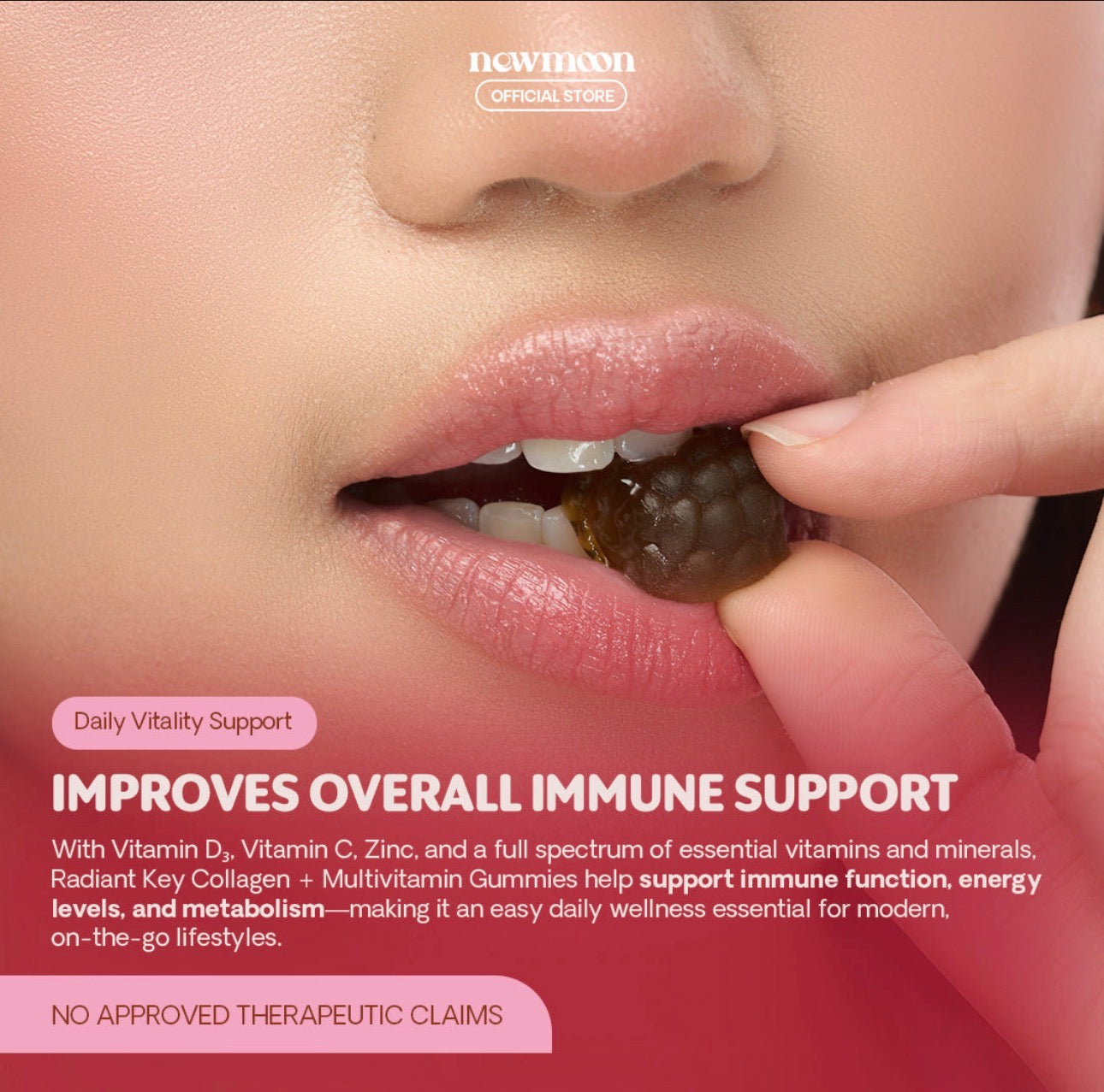 Moon Drop Radiant Key Collagen + Multivitamin 60 Gummies (By Newmoon)