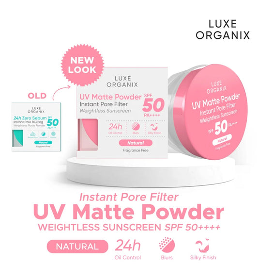 Luxe Organix 24H Zero Sebum Instant Pore Blurring Weightless Matte Powder SPF50 PA++++ Natural 15g