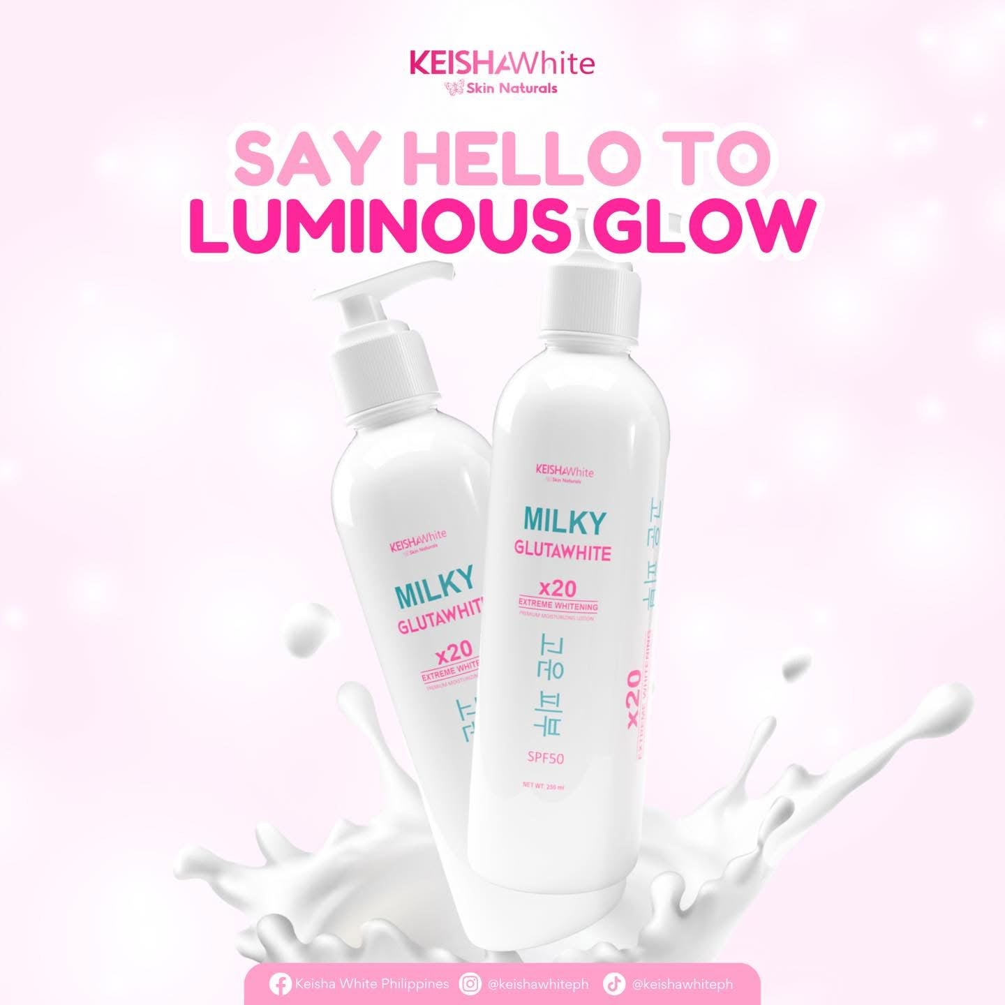 Keisha White Milky Gluta White Premium Lotion SPF50 250ml