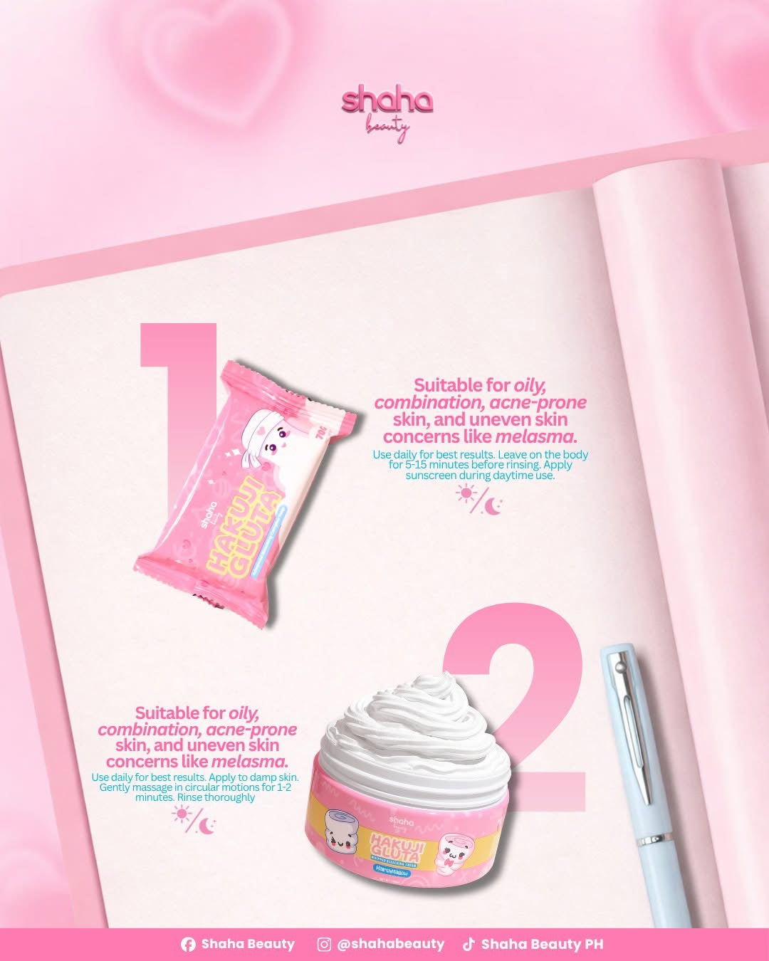 Shaha Beauty Hakuji Gluta Whipped Bleaching Cream 200ml
