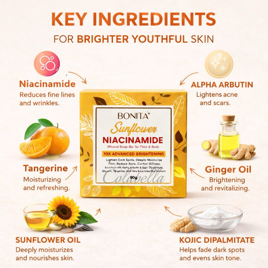 Bonita Sunflower Niacinamide 10x Whitening Soap 80g