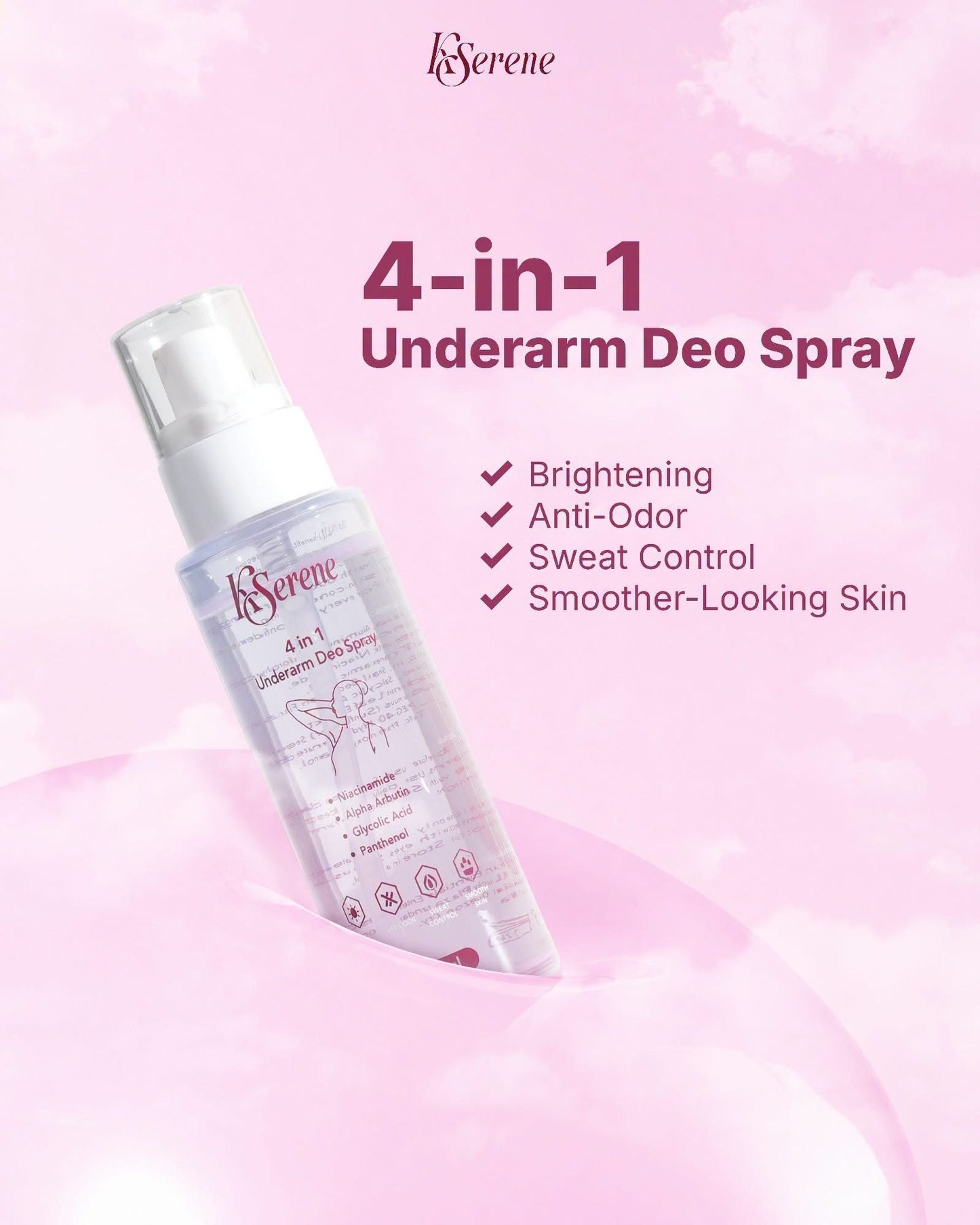 KSerene 4 in 1 Underarm Deo Spray 60ml
