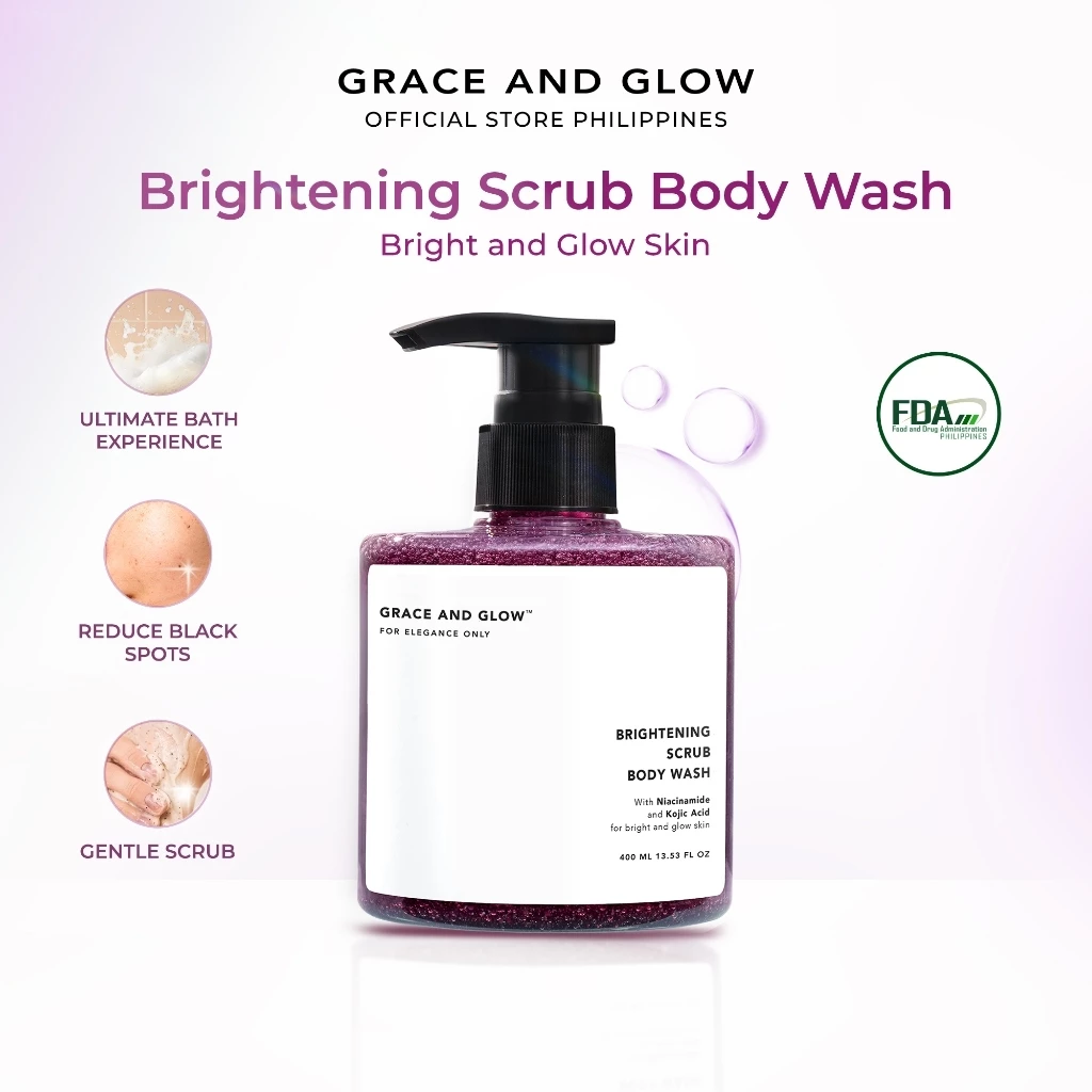 Grace and Glow Brightening Scrub Body Wash (Niacinamide and Kojic Acid) 400