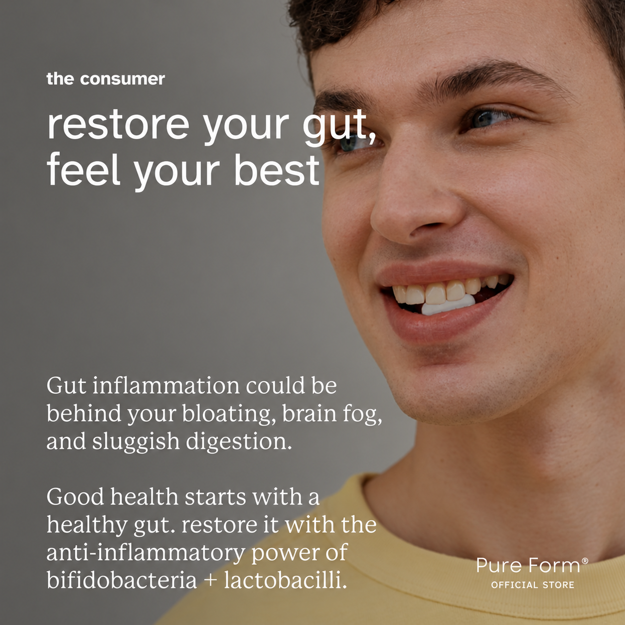 Pure Form Pre+Probiotic for Gut Health 90 Capsules