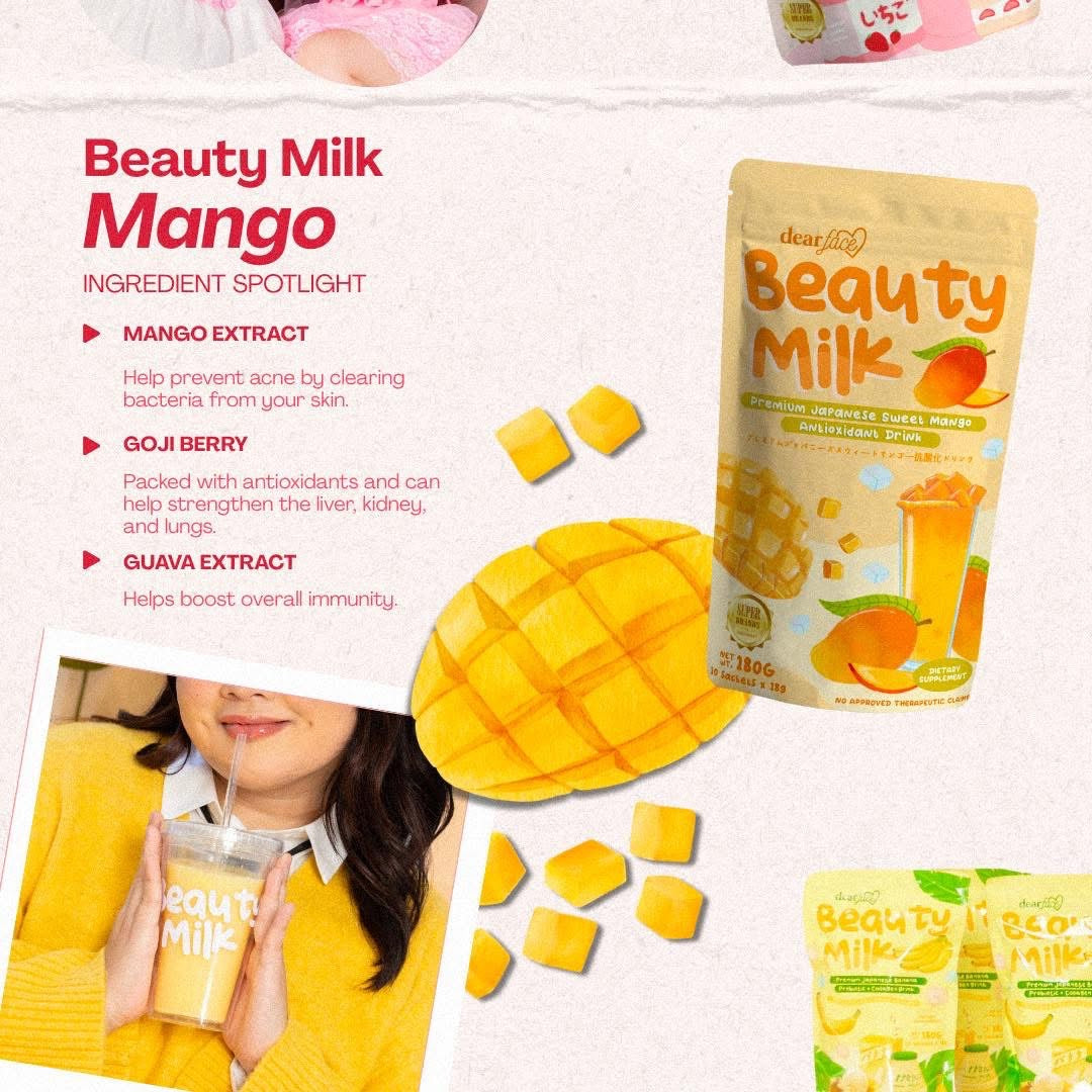 Dear Face Beauty Milk Mango Drink 10s