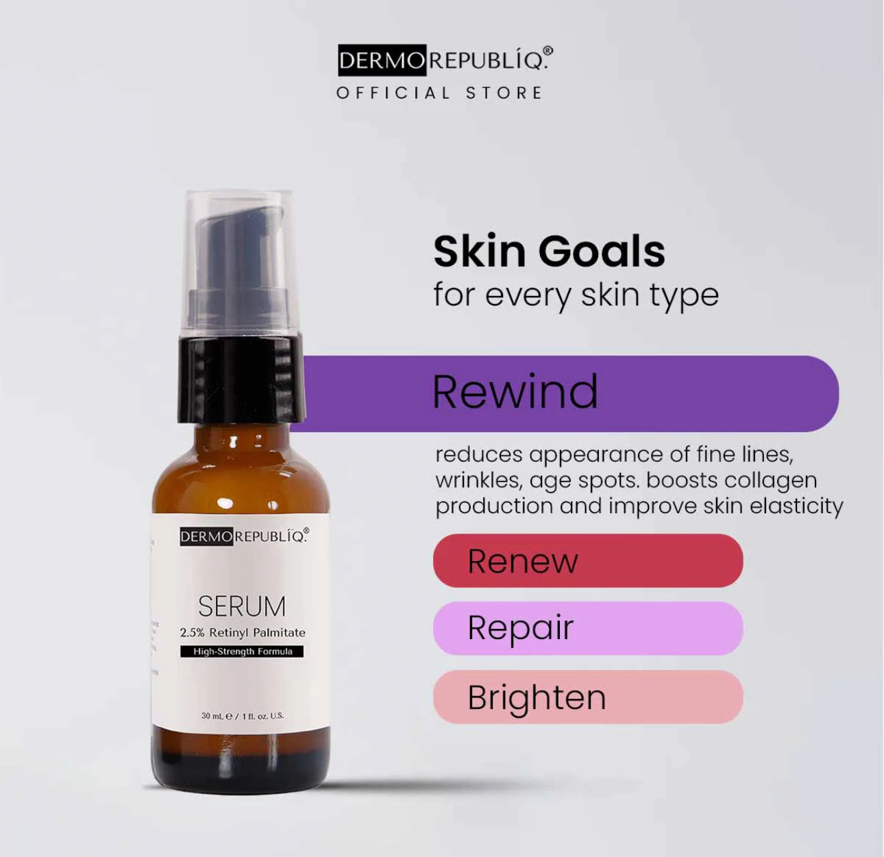 Dermorepubliq 2.5% Retinyl Palmitate Serum High-Strength Formula 30ml