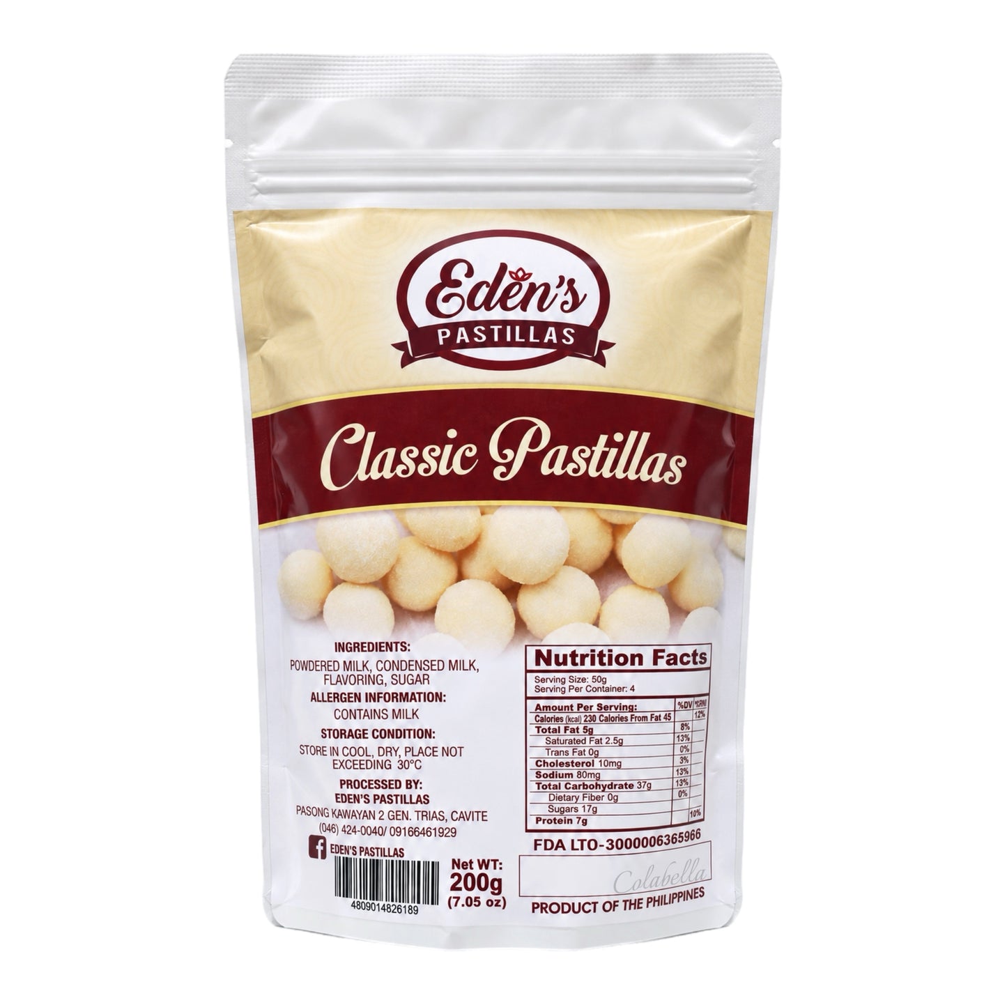 Eden’s Pastillas 200g (Choose a Flavor)