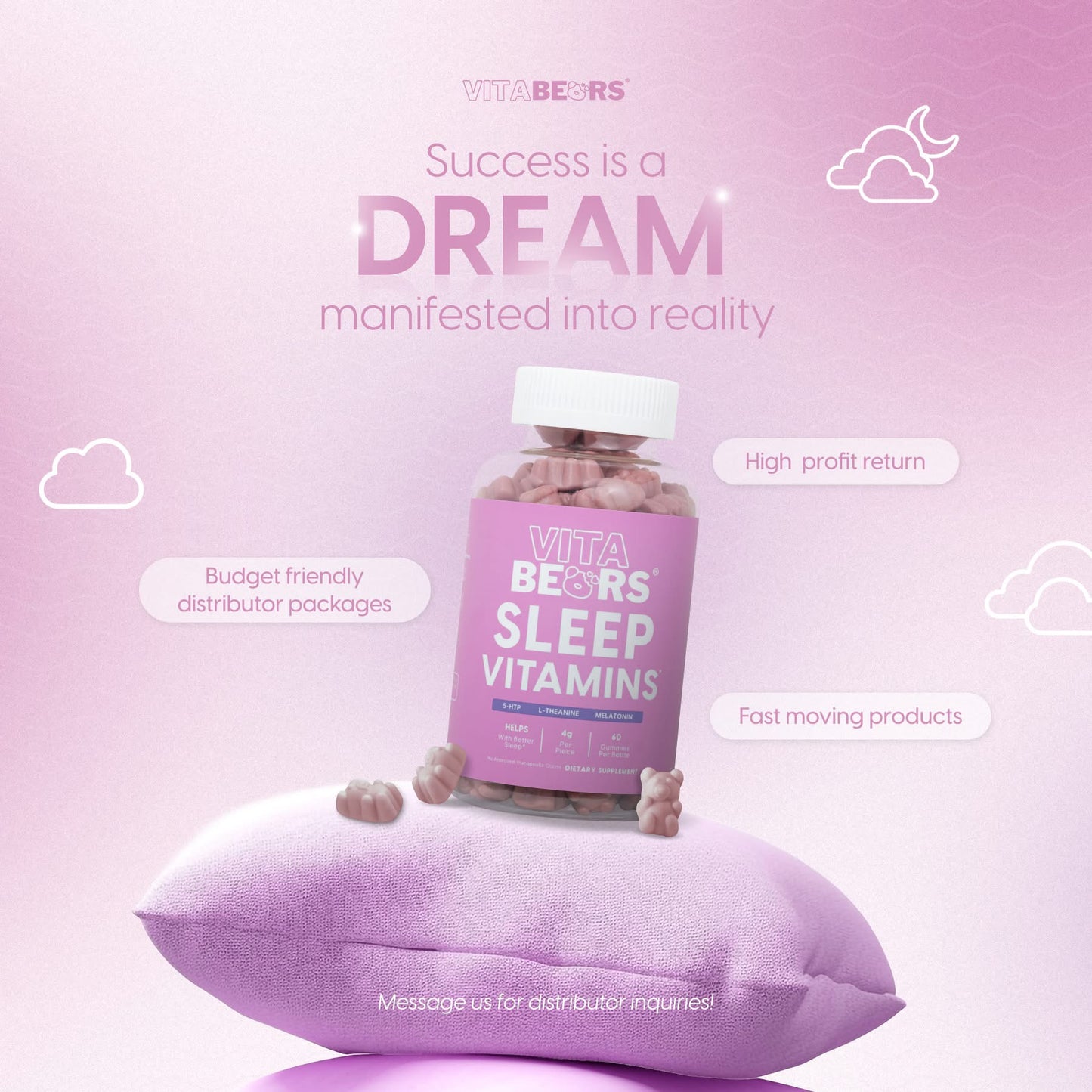 Vita Bears Sleep Vitamins 60 Gummies