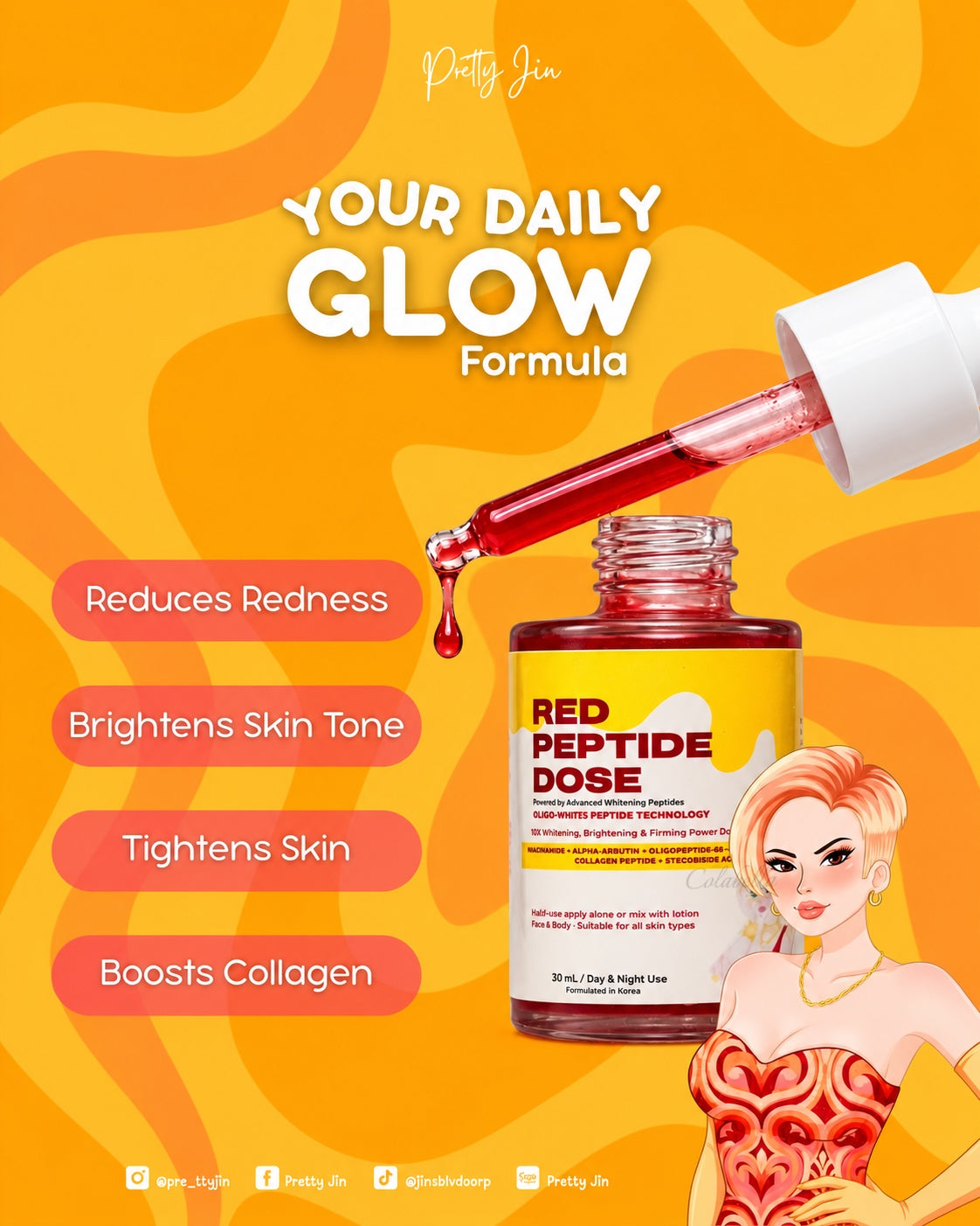 Pretty Jin Red Peptide Dose Serum 30ml