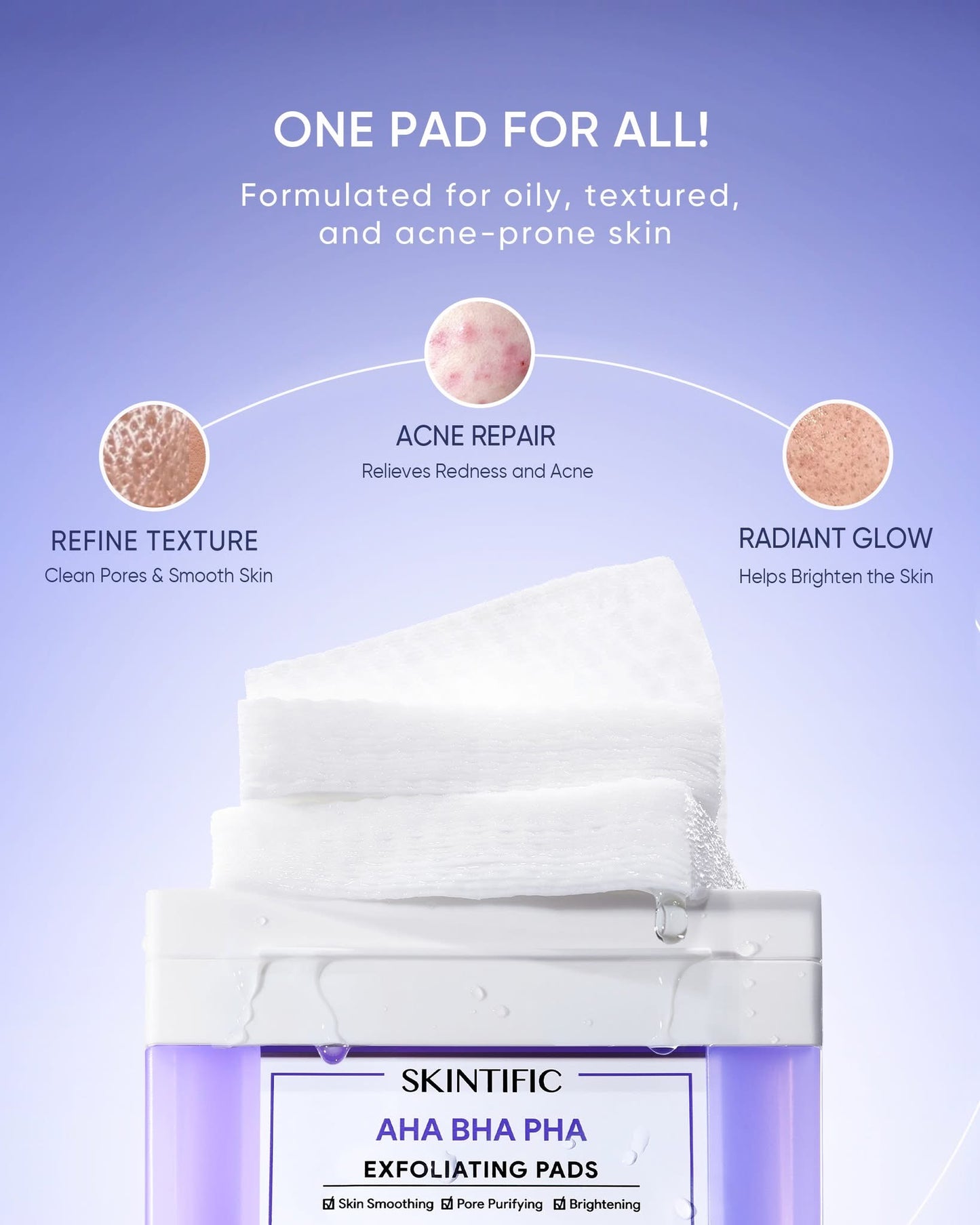 SKINTIFIC AHA BHA PHA Exfoliating Pads