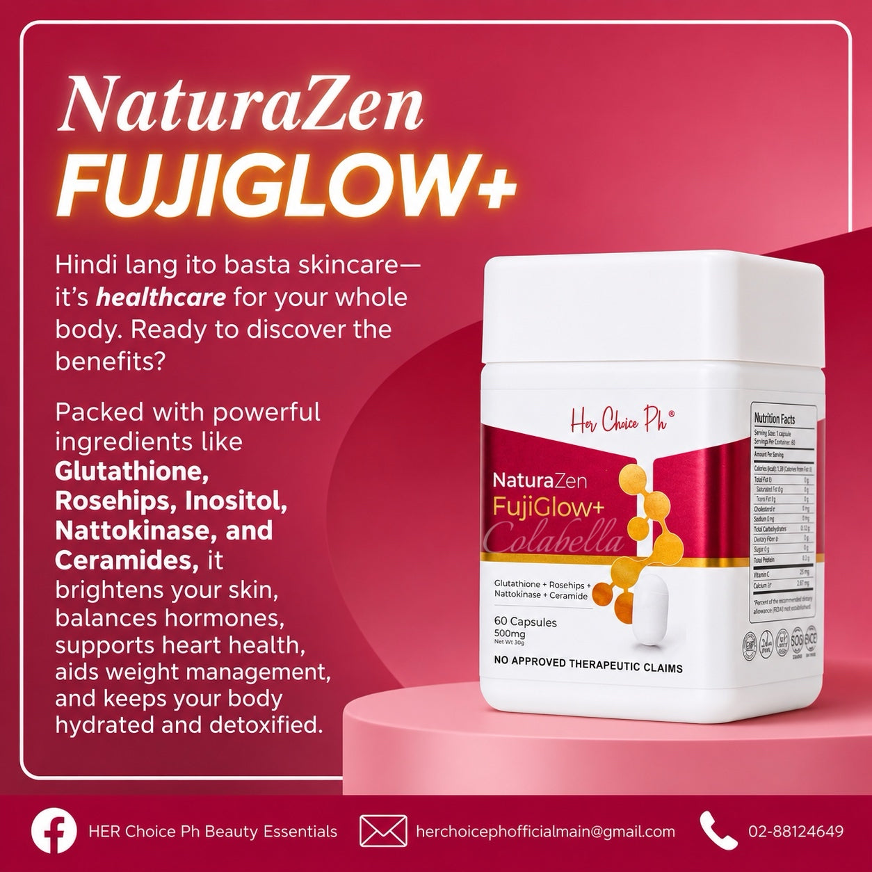 Her Choice Ph Natura Zen FujiGlow+ 60 Capsules