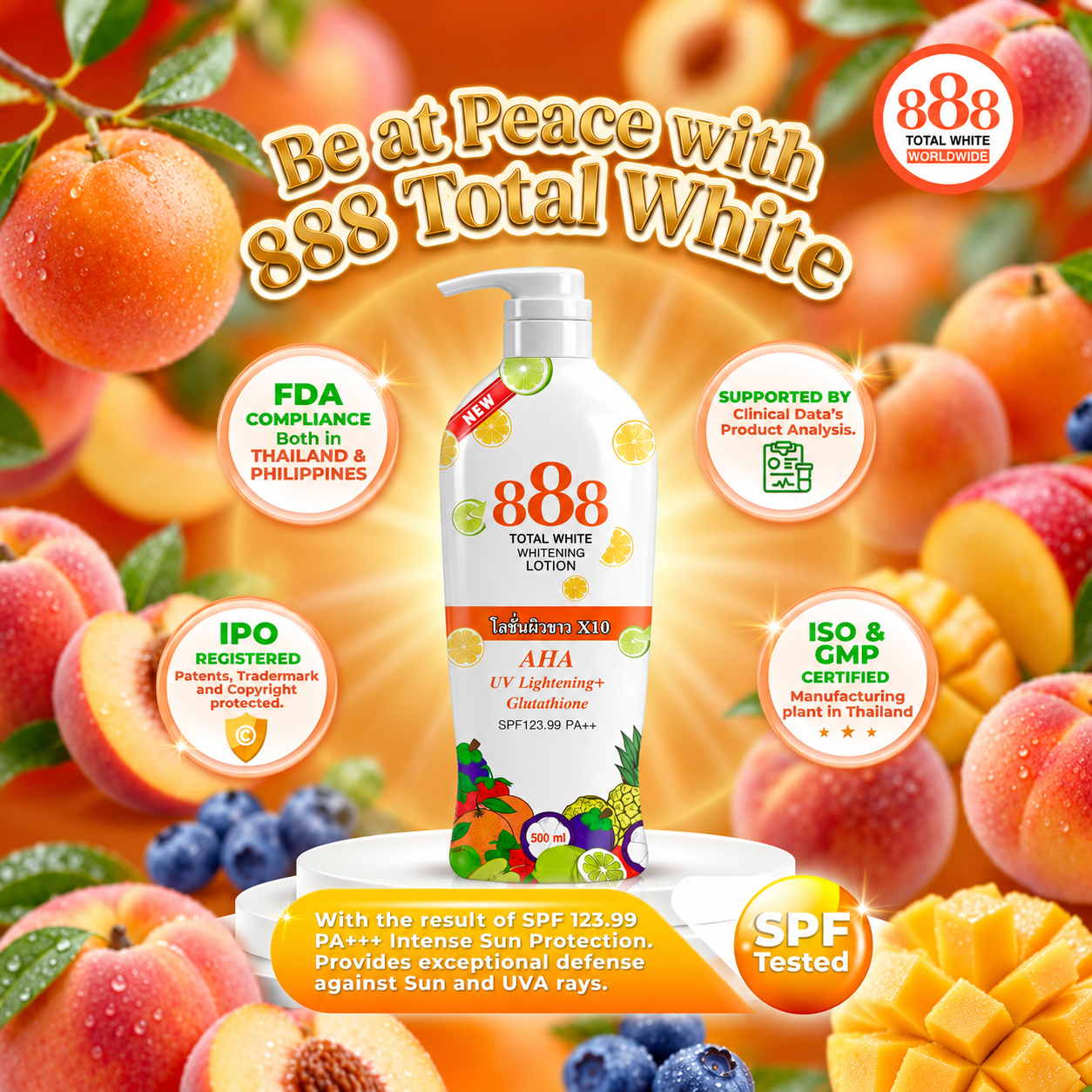 888 Total White Lotion SPF 123 PA+++ 500ml