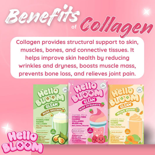 Hello Bloom Gleam Collagen Drinks (Choose a Flavor)