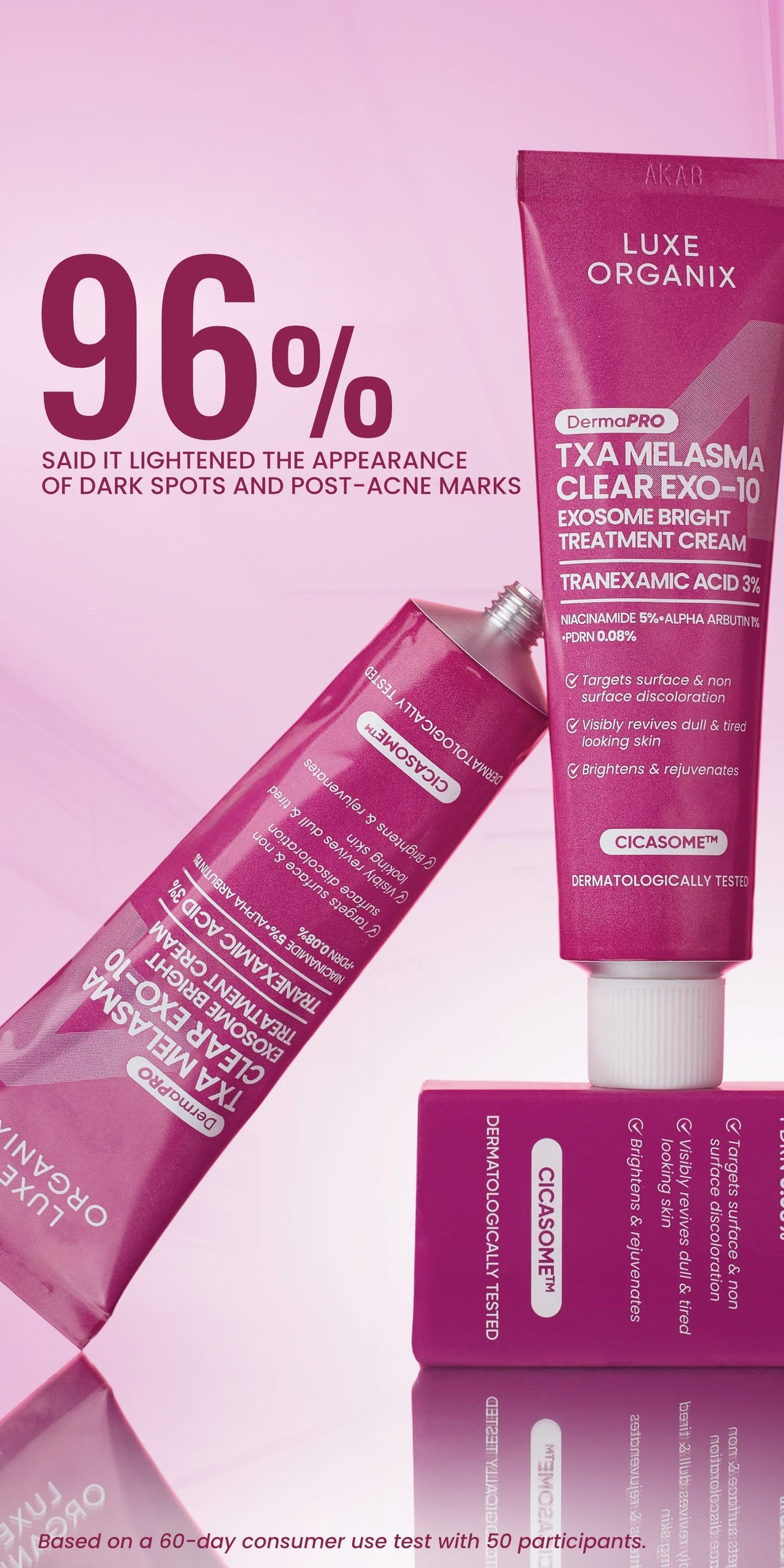 Luxe Organix TXA Melasma Clear Exosome Bright Treatment Cream 30g