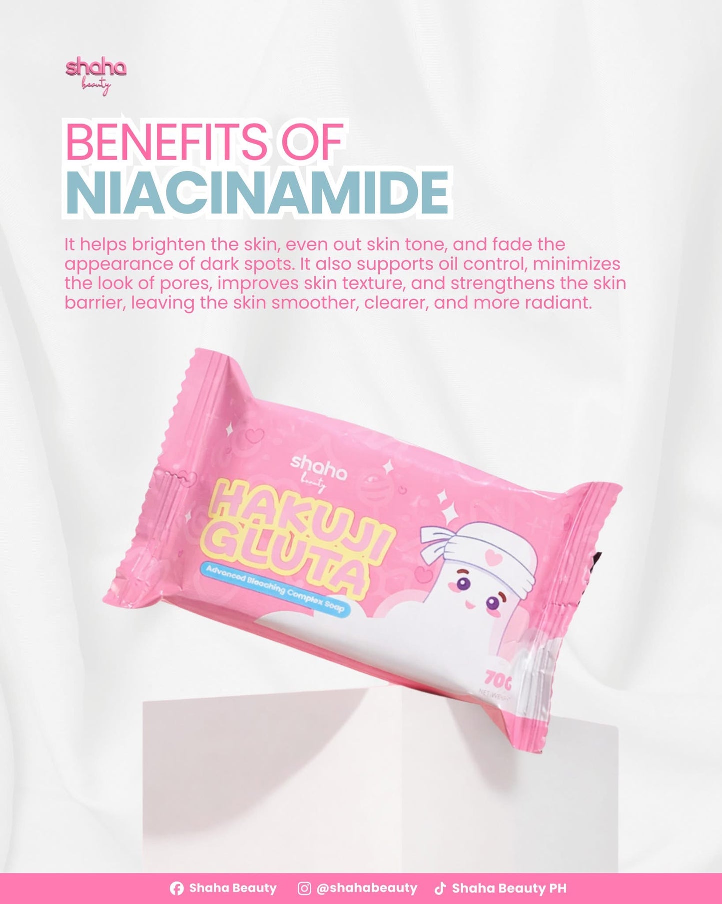 Shaha Beauty Hakuji Gluta Advanced Bleaching Complex Soap (3 x 70g)