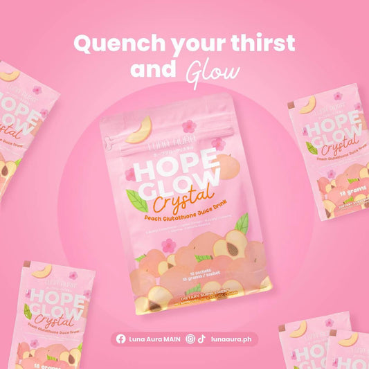 Luna Aura Hope Glow Crystal Peach Glutathione Drink 10s