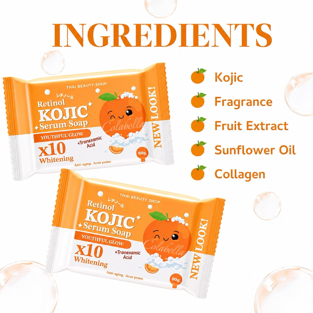 Ayyang’s Thai Beauty Shop Retinol Kojic Serum Soap Youthful Glow 80g (Available in Temporary Packaging)