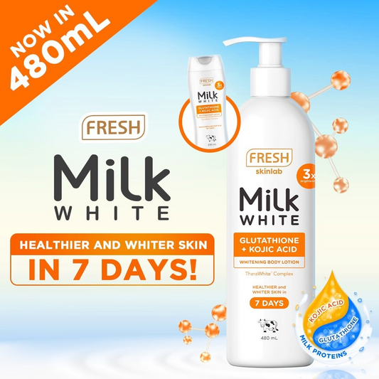 Fresh Skinlab Milk White Glutathione + Kojic Acid Body Lotion (Choose Size)