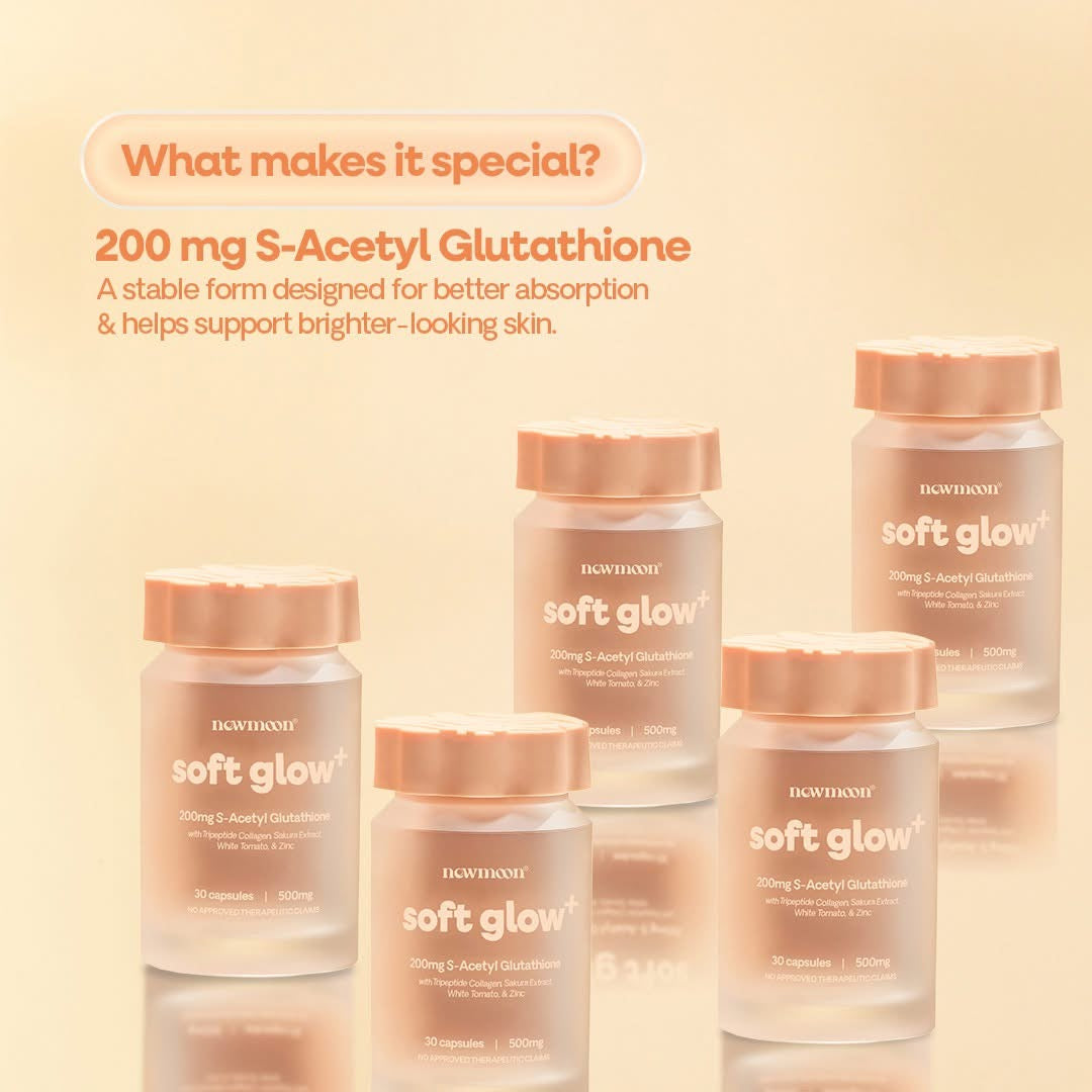 New Moon Soft Glow+ Glutathione Supplement New and Improved (30 Capsules)