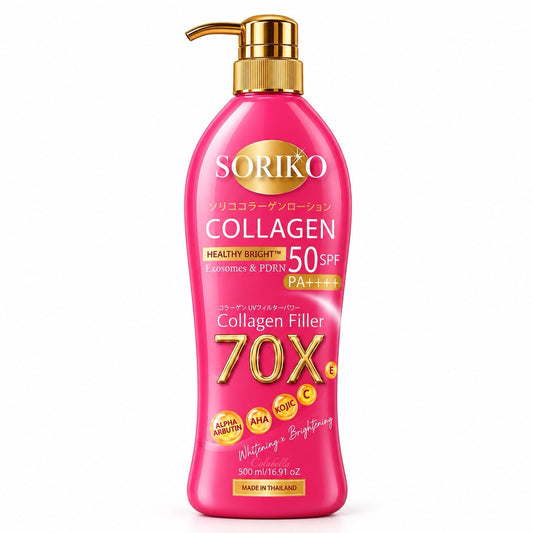 Soriko Collagen Healthy Bright Liposomes & PDRN Collagen Filler 70X Body Lotion SPF 50 PA++++ 500ml