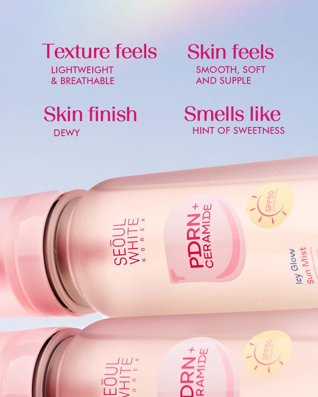 Seoul White Korea PDRN + Ceramide Icy Glow Sun Mist SPF50 85ml