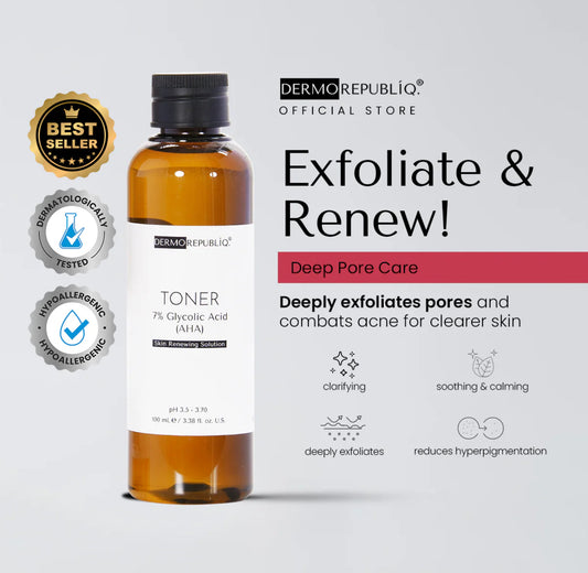 Dermorepubliq 7% Glycolic Acid (AHA) Skin Renewing Toner 100ml
