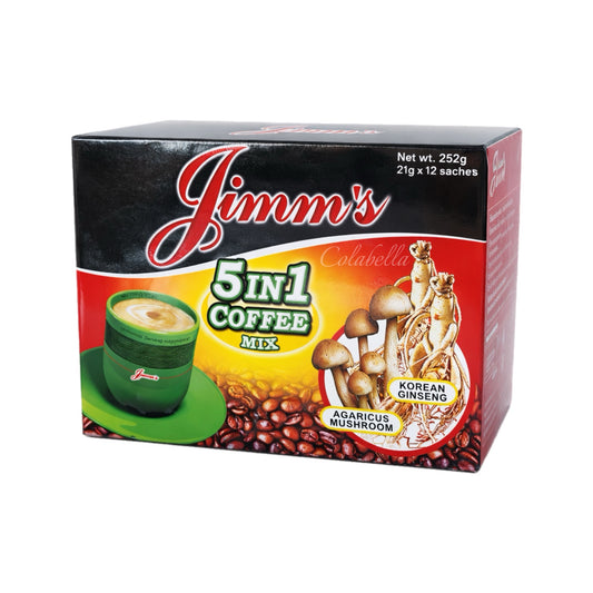 Jimm’s 5 in 1 Coffee with Agaricus Mushroom and Korean Ginseng 12s