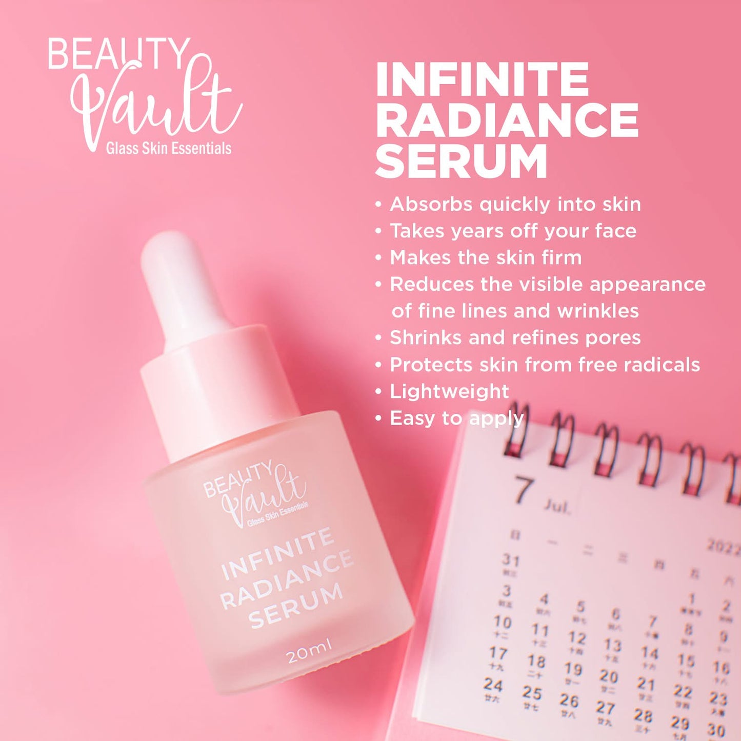 Beauty Vault Infinite Radiance Serum 20ml (Water-Based Serum)