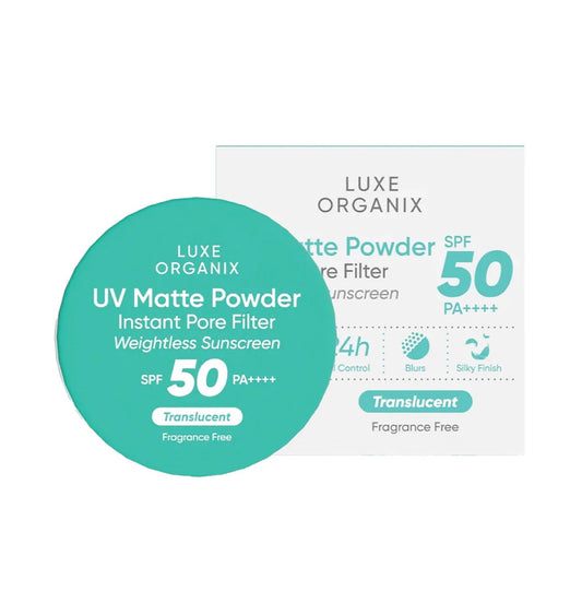 Luxe Organix 24H Zero Sebum Instant Pore Blurring Weightless Matte Powder SPF 50 PA++++ Translucent 15g