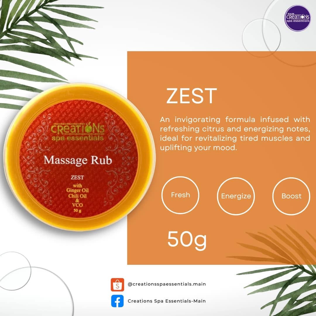 Creations Spa Essentials Massage Rub Zest 50g