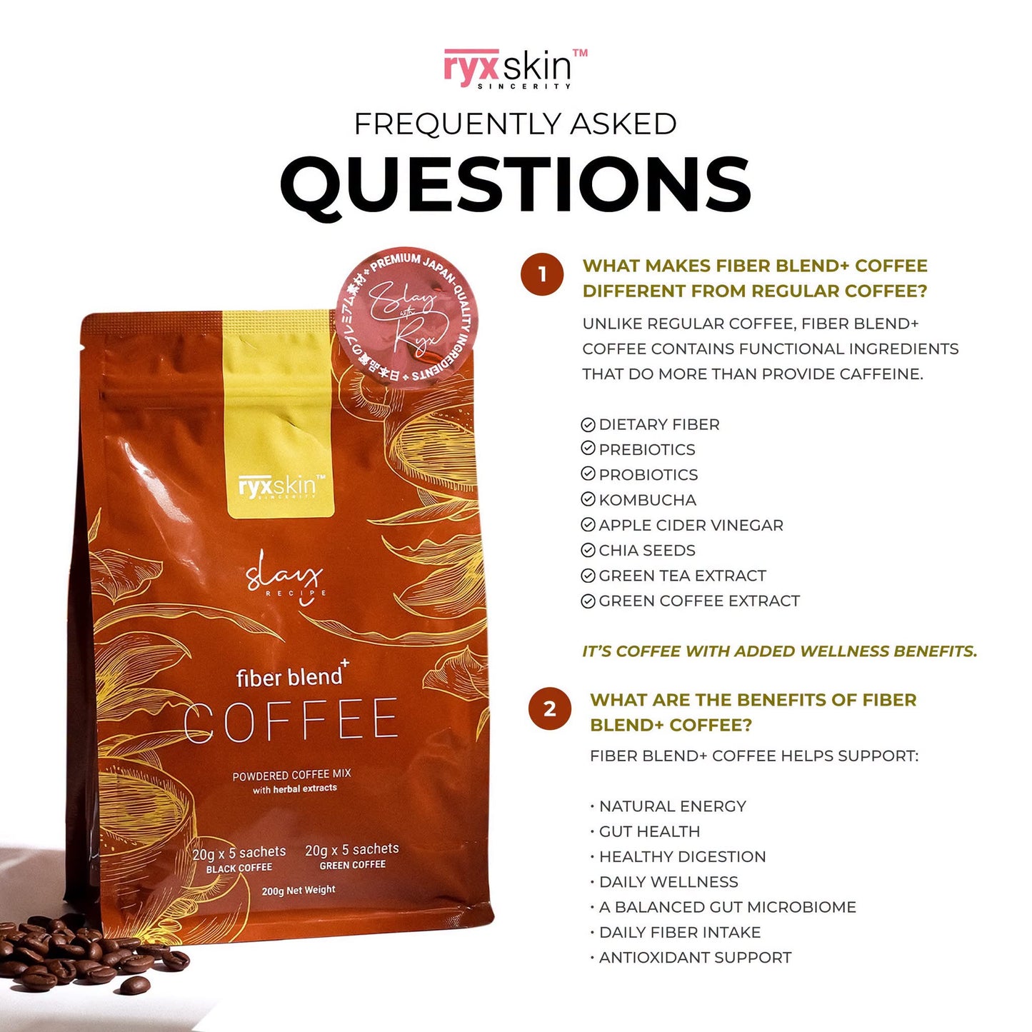 RYX Skin Fiber Blend+ Coffee 10s