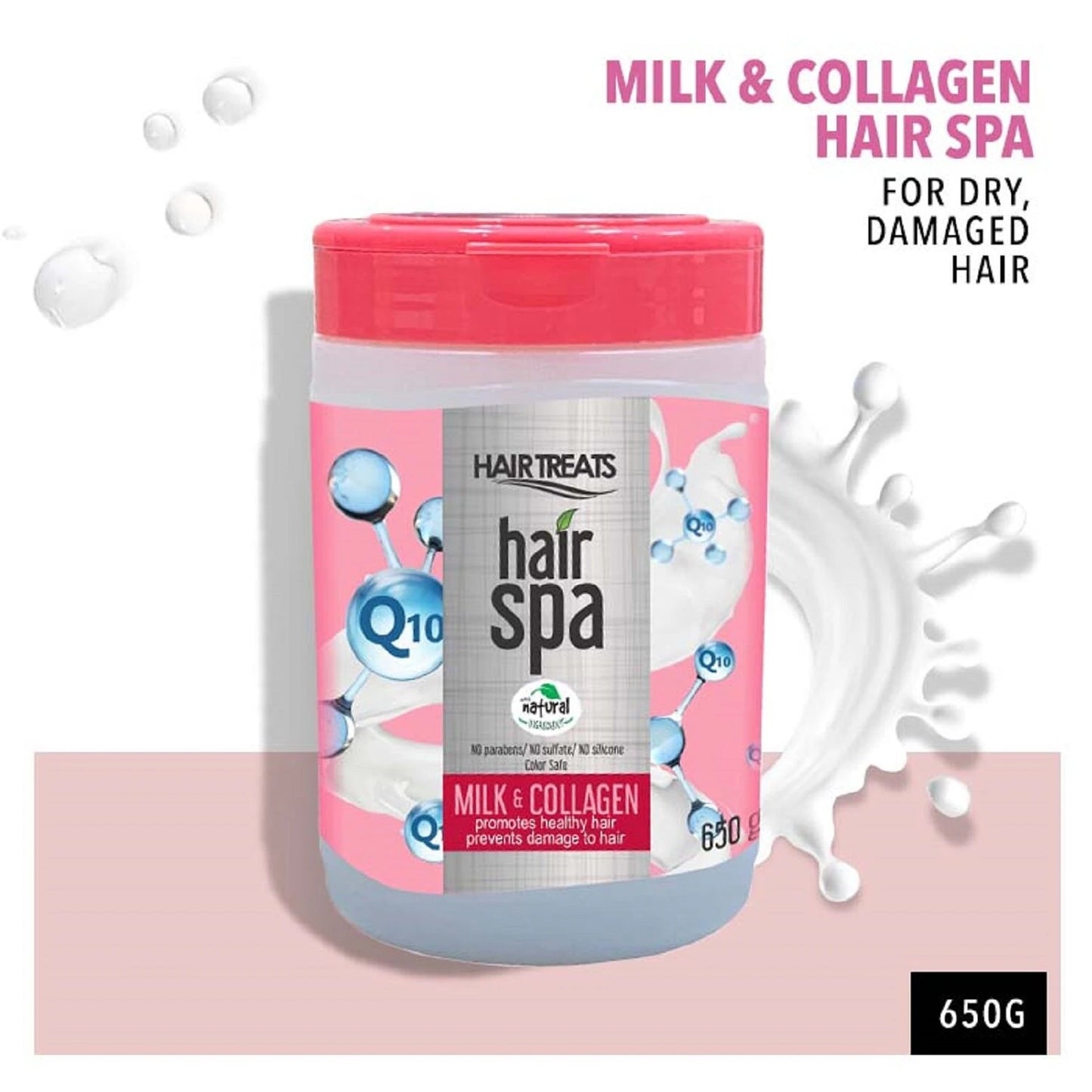 Hair Treats Hair Spa Milk & Collagen (For Dry, Damaged Hair) 650g