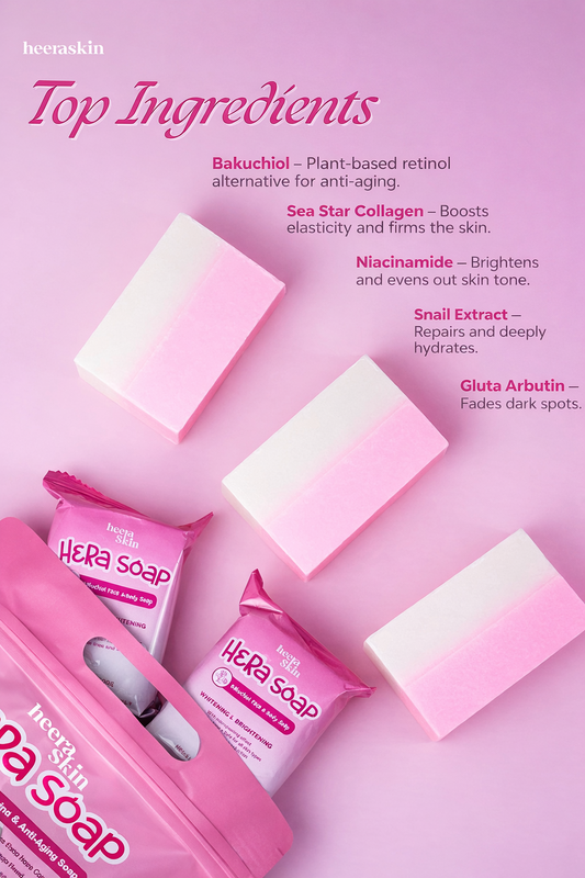 Heera Skin Hera Soap (Bakuchiol Face & Body Soap) 5 x 80g