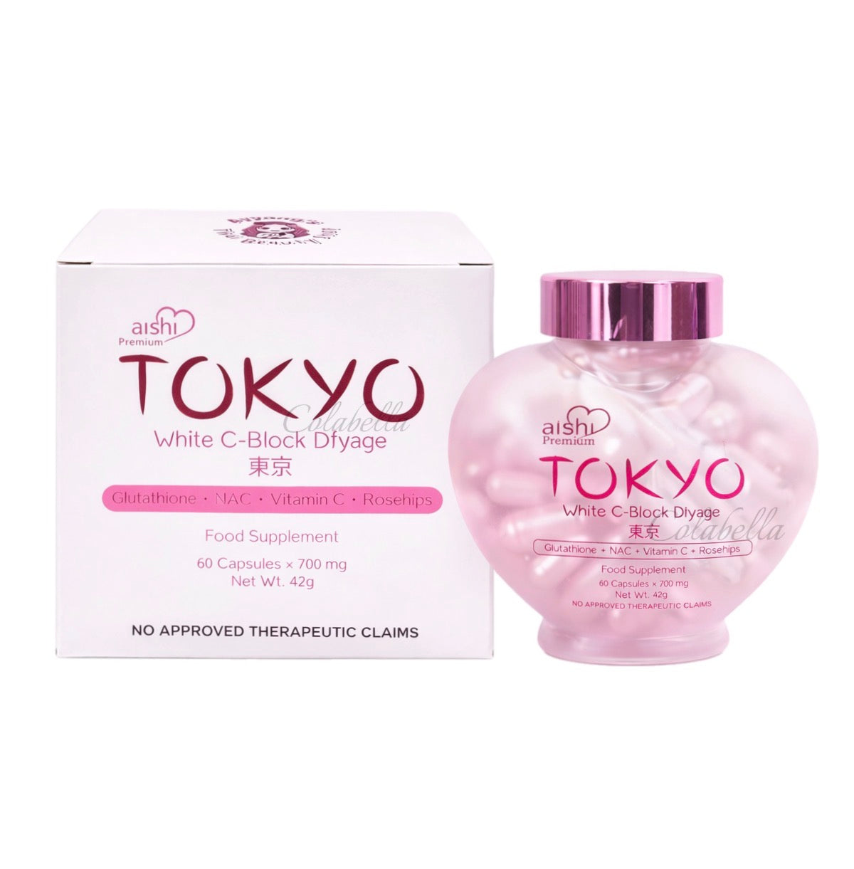 Aishi Premium Tokyo White C-Block Dyfage Glutathione (60 Capsules)