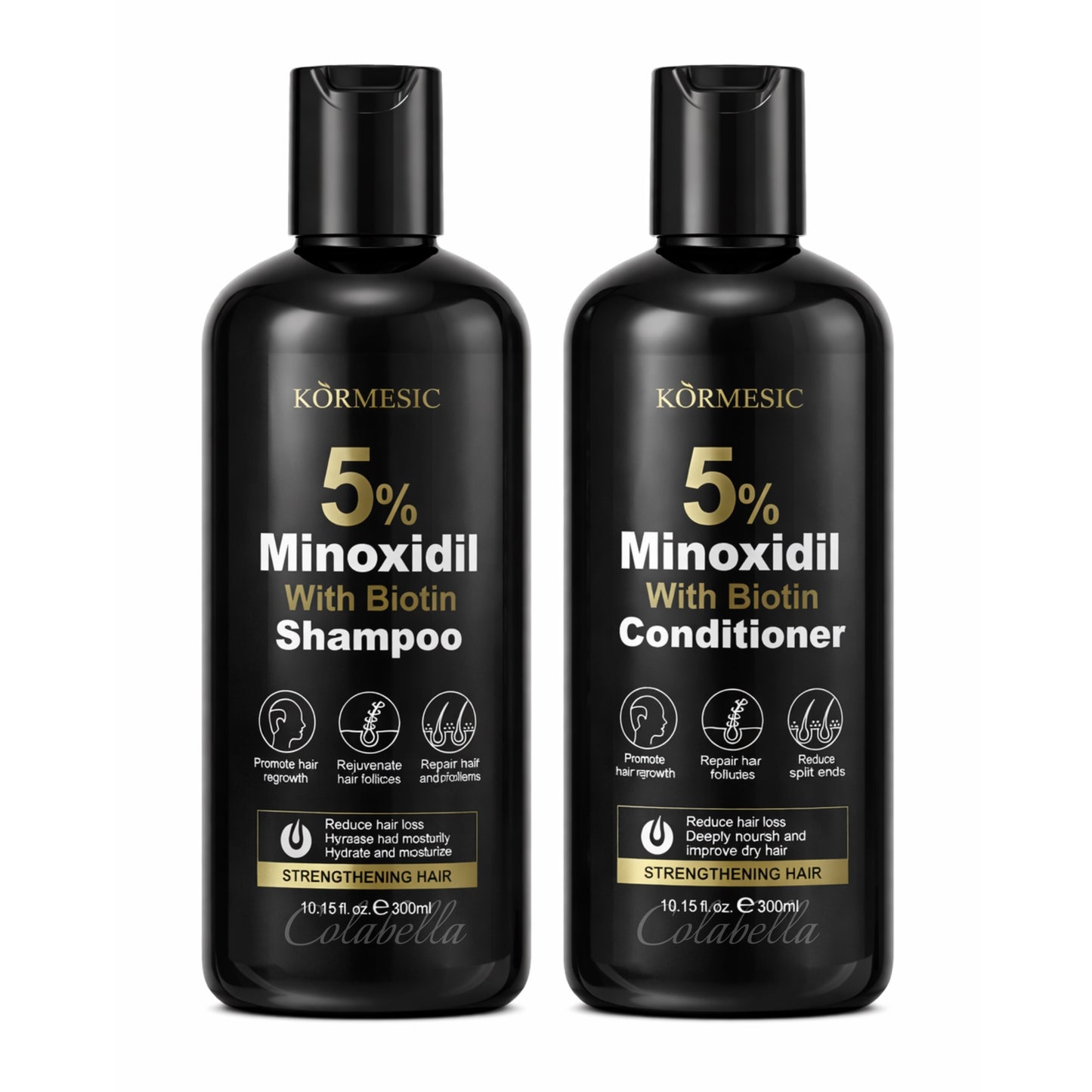 Kormesic Minoxidil 5% Biotin Hair Growth Shampoo (300ml) & Conditioner (300ml)