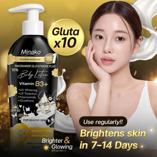 Minako Niacinamide Glutathione Plus 10% Body Lotion SPF 50 PA+++ 500ml