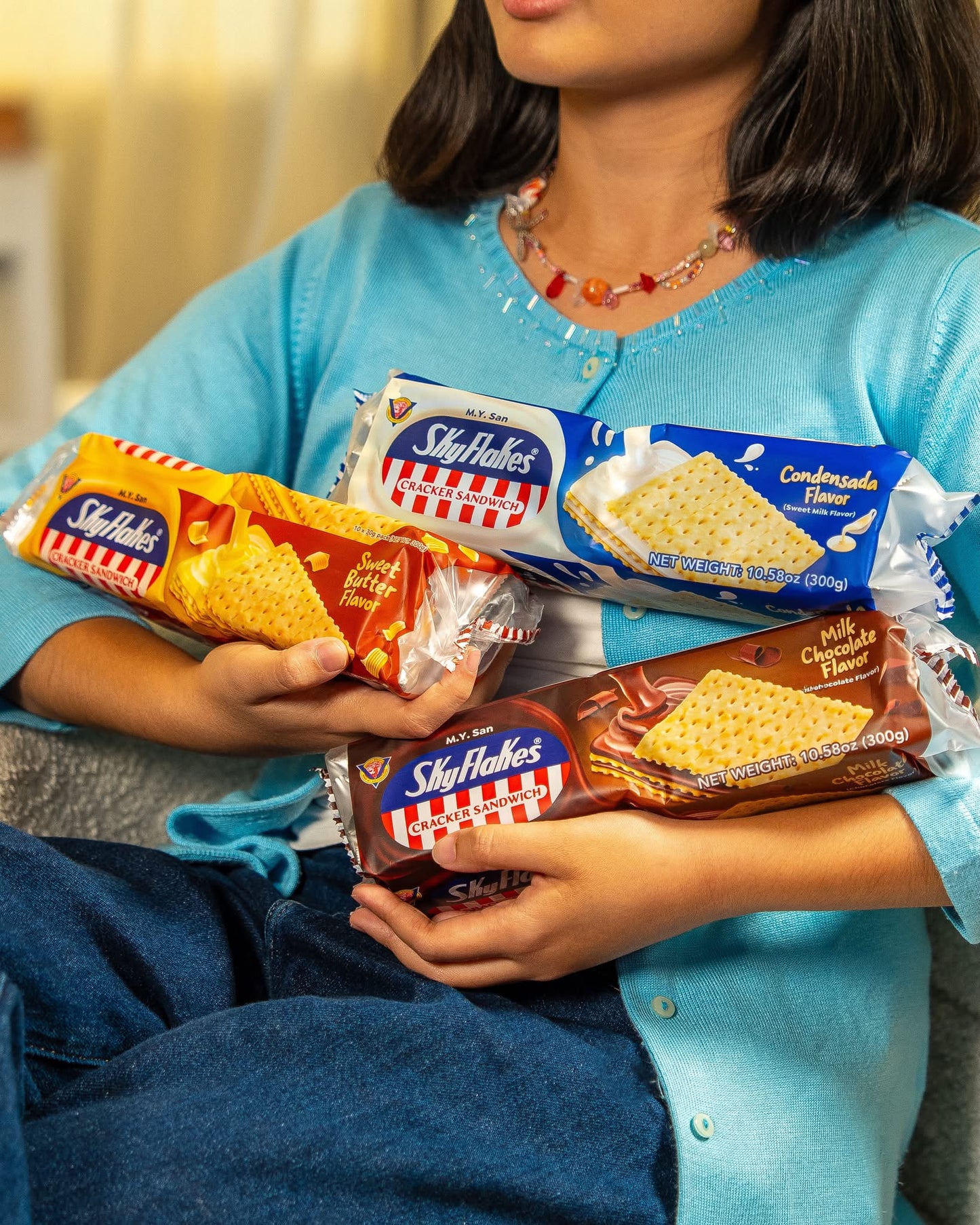 M.Y. San SkyFlakes Cracker Sandwich Sweet Butter 300g (10s)