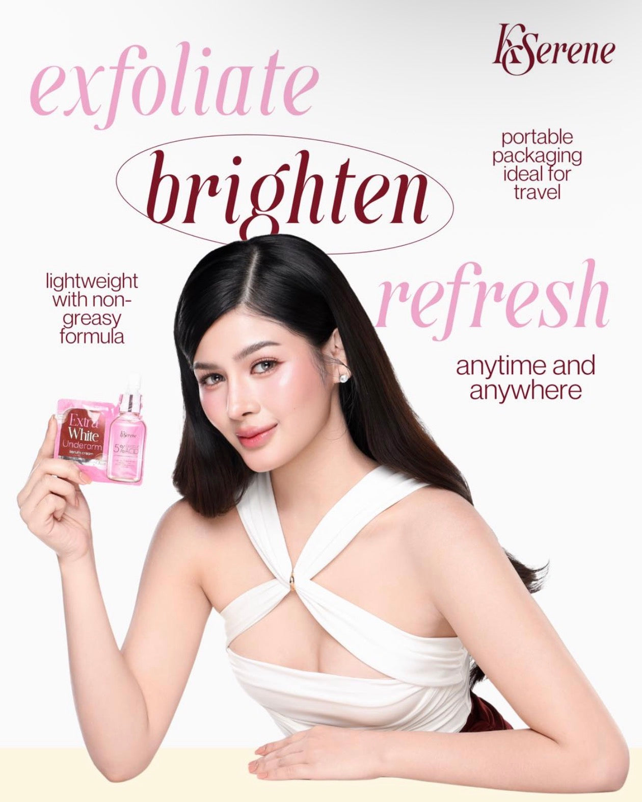 KSerene Extra White Underarm Serum Cream with 5% Glycolic Acid 30g