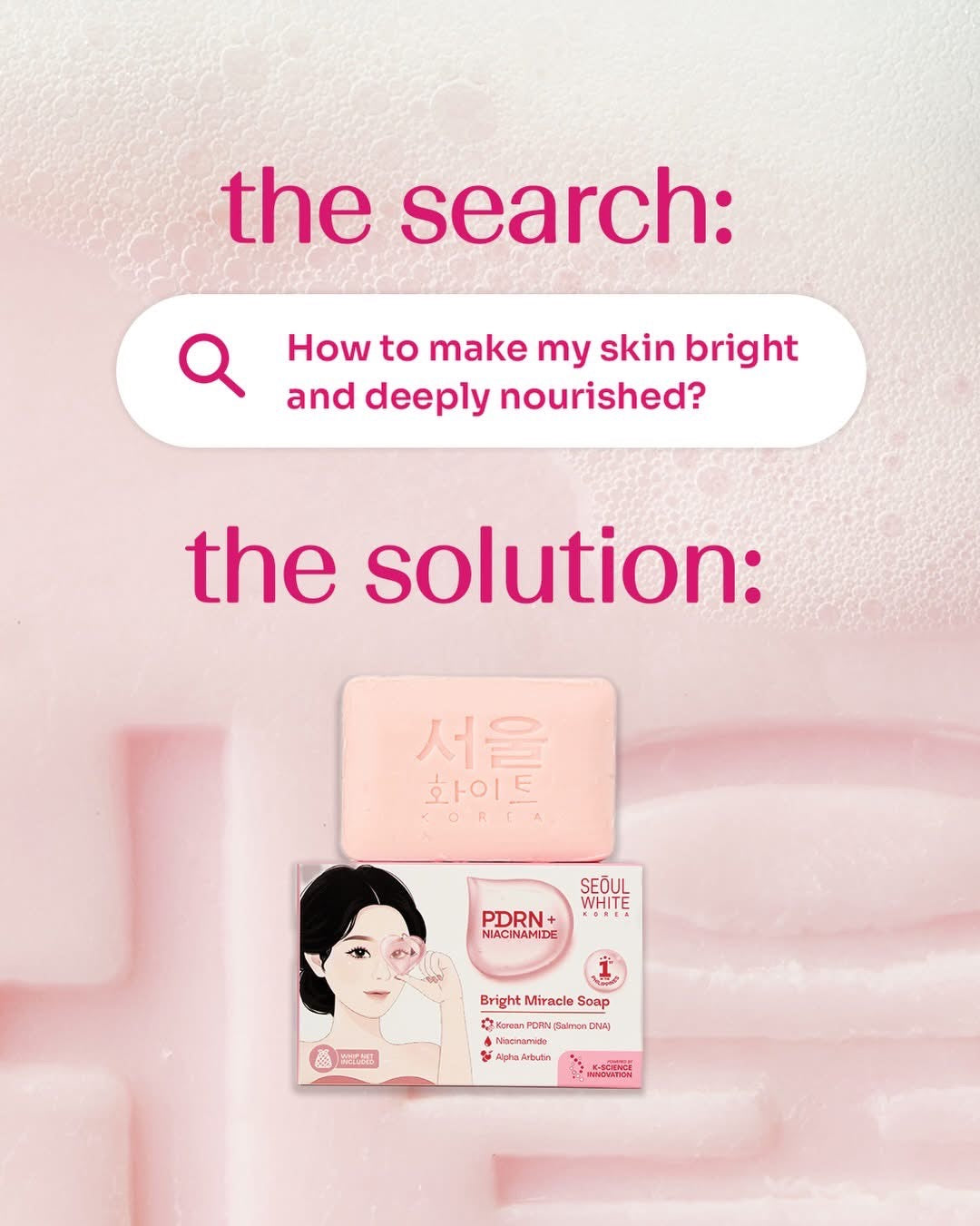 Seoul White Korea PDRN + Niacinamide Bright Miracle Soap 90g