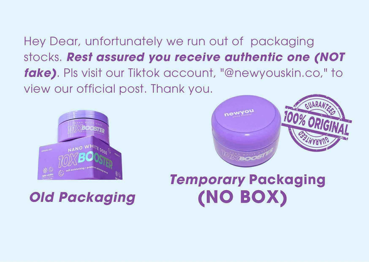 New You Nano White Dose 10x Booster Body Cream 230g (NO BOX)