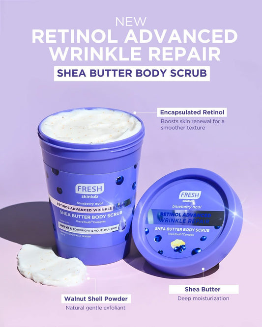 Fresh Skinlab Retinol Advanced Wrinkle Repair Shea Butter Body Scrub 300g