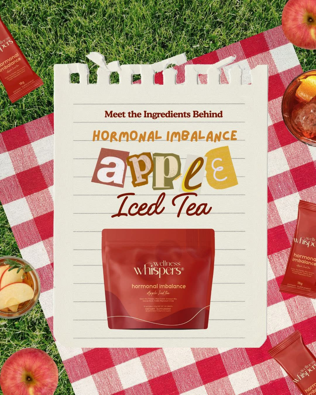 Wellness Whispers Hormonal Imbalance Apple Iced Tea with Honey 10s