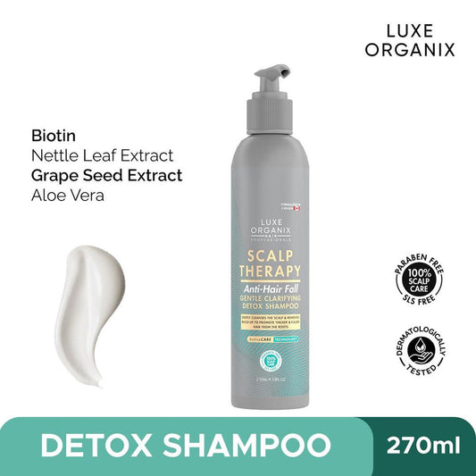 Luxe Organix Scalp Therapy Anti-Hair Fall Gentle Clarifying Detox Shampoo 270ml