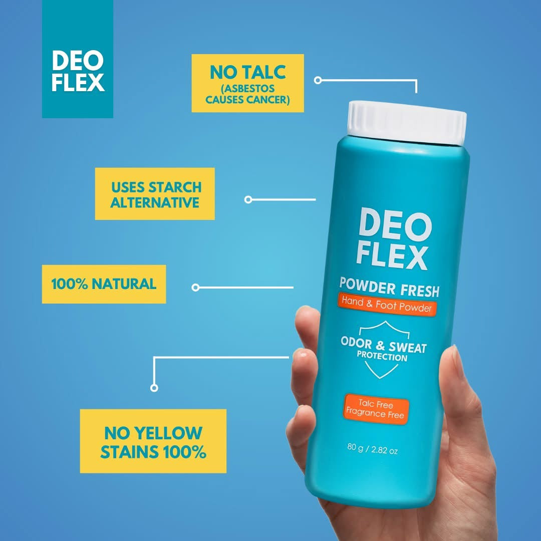 Deoflex Powder Fresh Hand & Foot Powder 80g