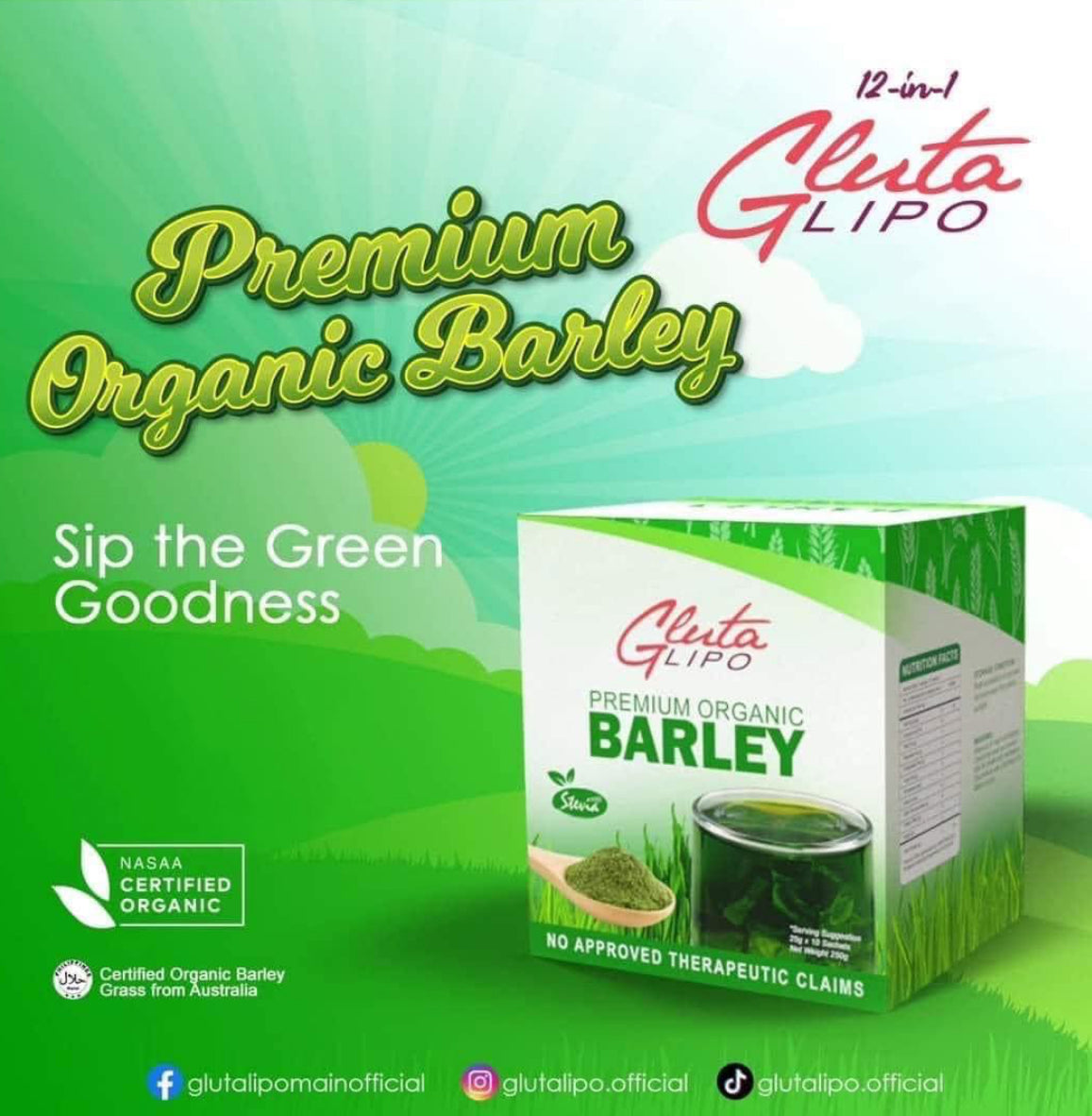Glutalipo Premium Organic Barley 10s – Colabella