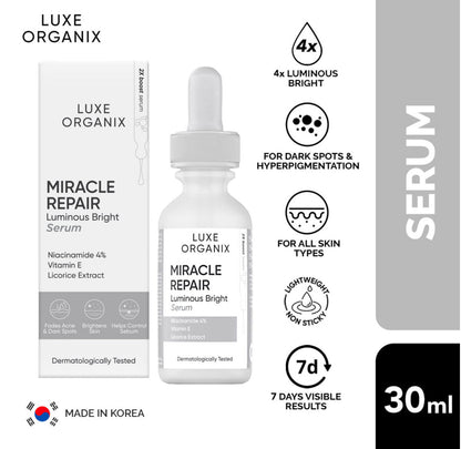 Luxe Organix Miracle Repair Luminous Bright Serum (Choose a Size)