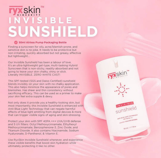 RYX Skin Invisible Sunshield Anti-Blue Light Technology SPF40 PA +++ 50ml