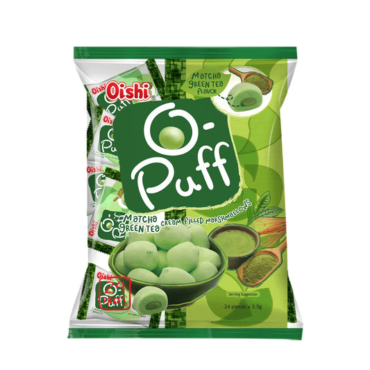 O-Puff Matcha Cream Filled Marshmallows