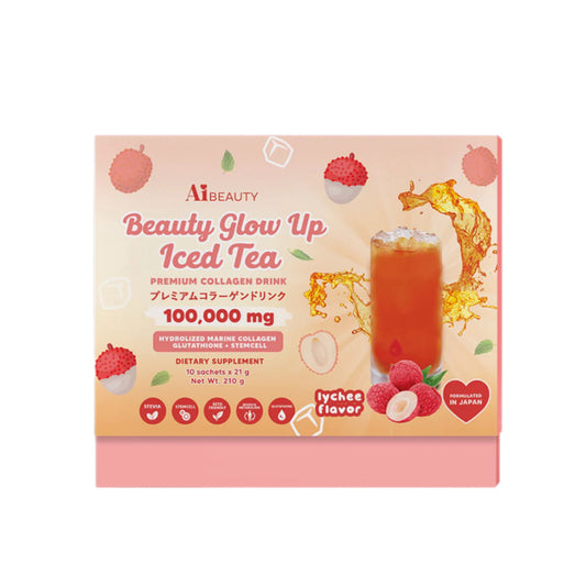 AiBeauty Beauty Glow Up Iced Tea Premium Collagen Drink 10s